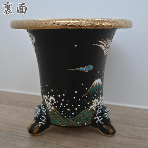 楽天市場】現品 高級 国産 万年青鉢 鶴 京楽焼 6号 植木鉢 オモト ツル