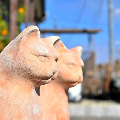 楽天市場】ねこ 2個セット テラコッタフンベルト フランツテラコッタの