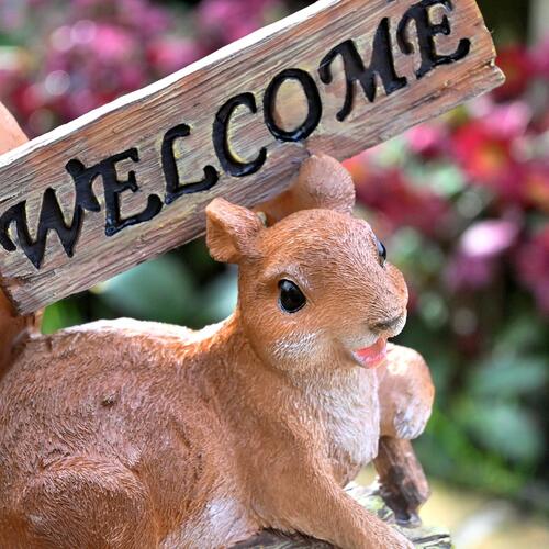 楽天市場】WELCOME りす 木の上 リン太りすの置物 ようこそ Welcome
