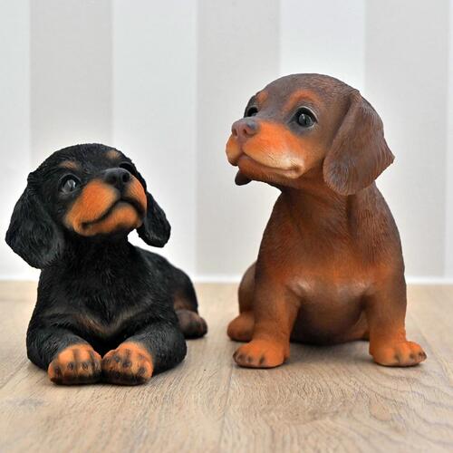 楽天市場】ミニチュアダックスフント 2種アソート2つセット 置物