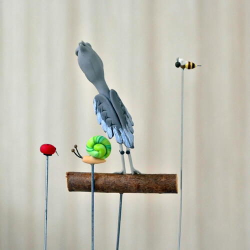 楽天市場】ミニガーデンピック 4セット ハシビロコウ ミツバチ