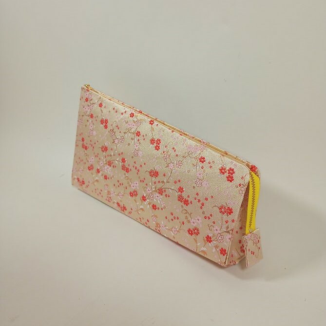 楽天市場】【三味線撥入れ】長唄用 錦 チャック付 クリーム色小花柄