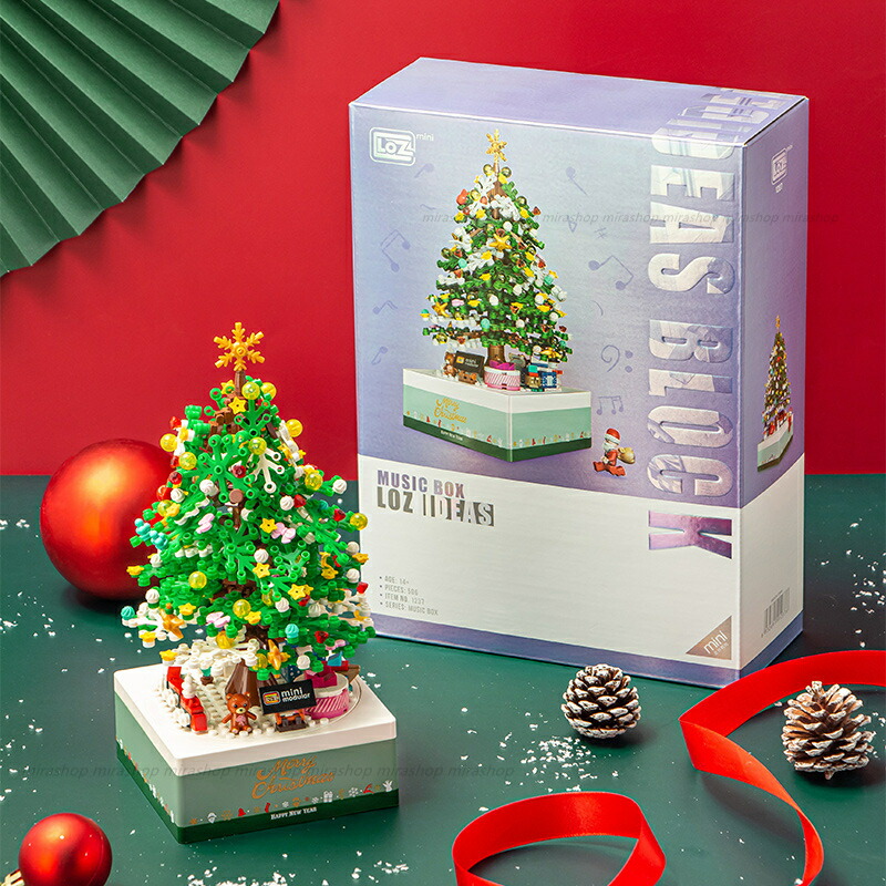 楽天市場】LOZ ブロック クリスマスツリー オルゴール クリスマス置物
