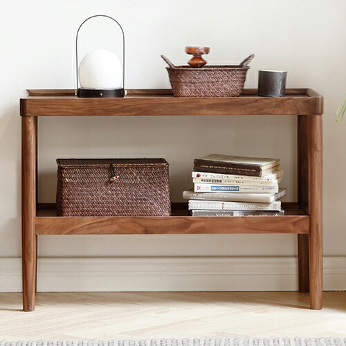 楽天市場】サイドテーブル ウォールナット材 無垢材 幅80cm 奥行き35cm