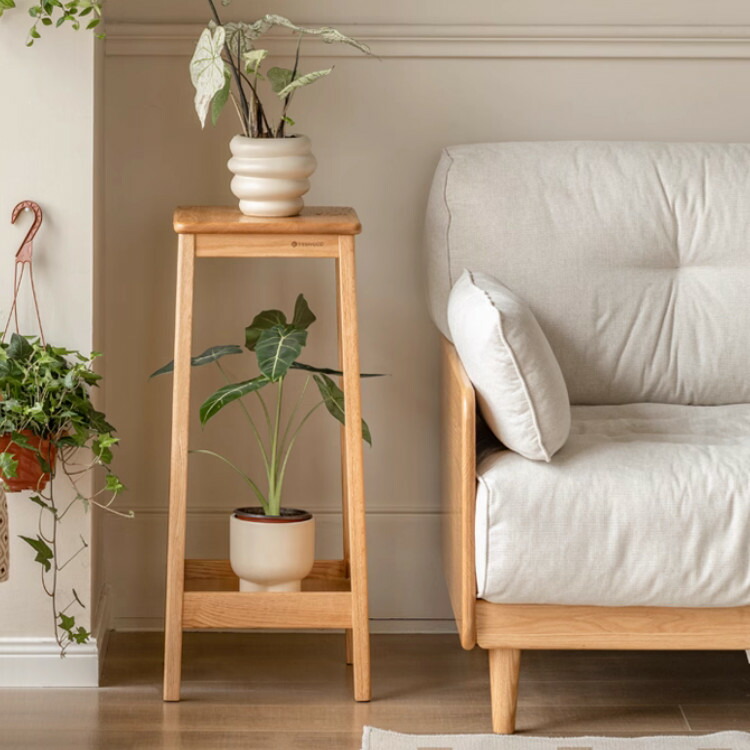 楽天市場】フラワースタンド 無垢材 オーク材 高さ80cm 100cm 花台