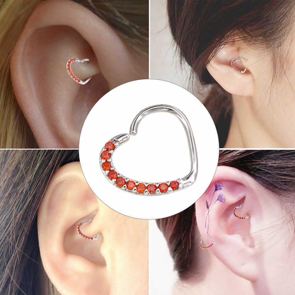 楽天市場】[ハート型ボディピアス 16G] クリスタルハート シームレス