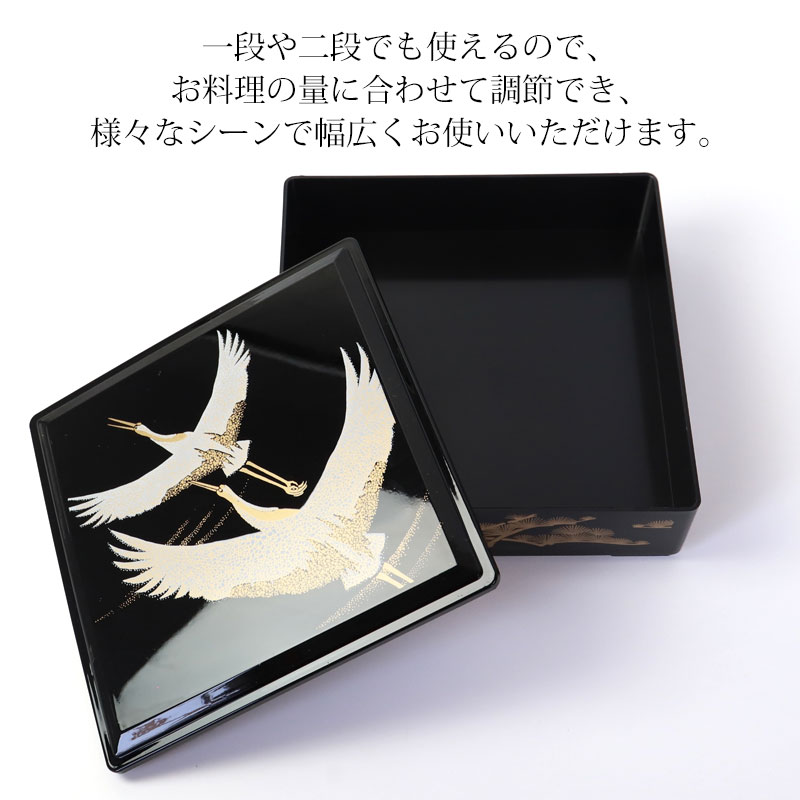 楽天市場】重箱 3段 6寸 (18.2cm) 二羽鶴 三段重箱 お重箱 鶴 松 縁起
