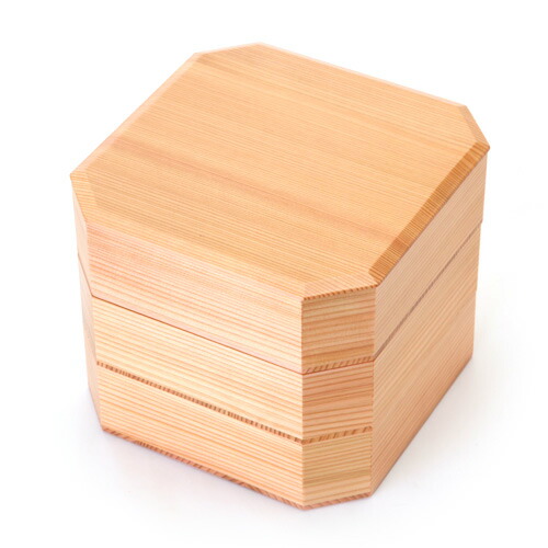 楽天市場】【最大300円クーポン有】 秋田杉 6.5寸 隅切三段重箱 内朱