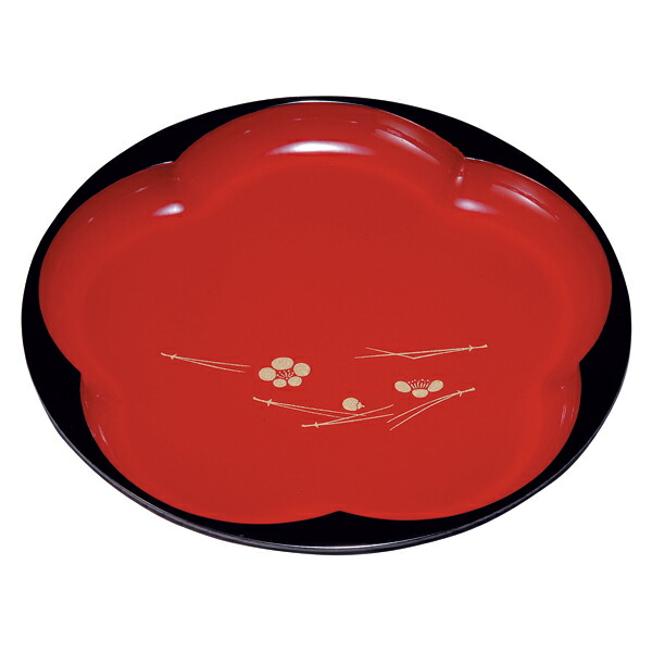 楽天市場】【5％クーポン配布中 23日まで】 梅型盆 朱 梅に松葉 紀州