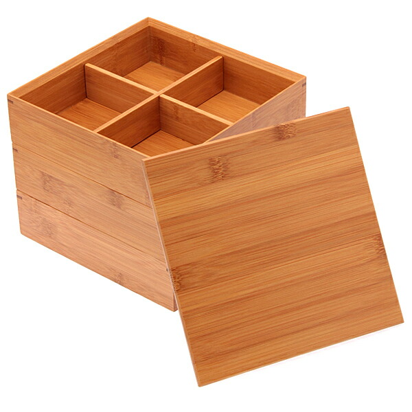 楽天市場】天然竹製 7寸 三段 重箱 白木（5人〜6人用向け） 運動会