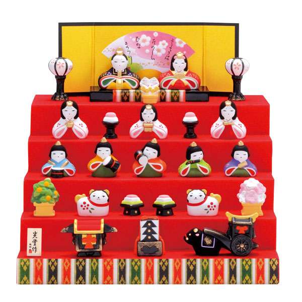 楽天市場】錦彩花かざり雛 五段飾り 2522 ひな祭り 雛人形 お雛