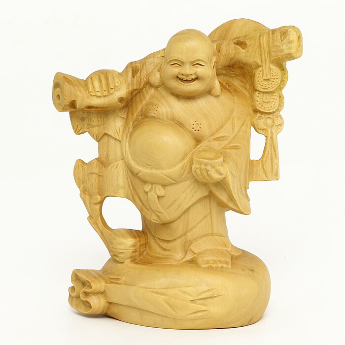 楽天市場】【 伊勢 宮忠 】【 木彫 招福布袋 No.4 】幅8.4cm 奥行き5cm