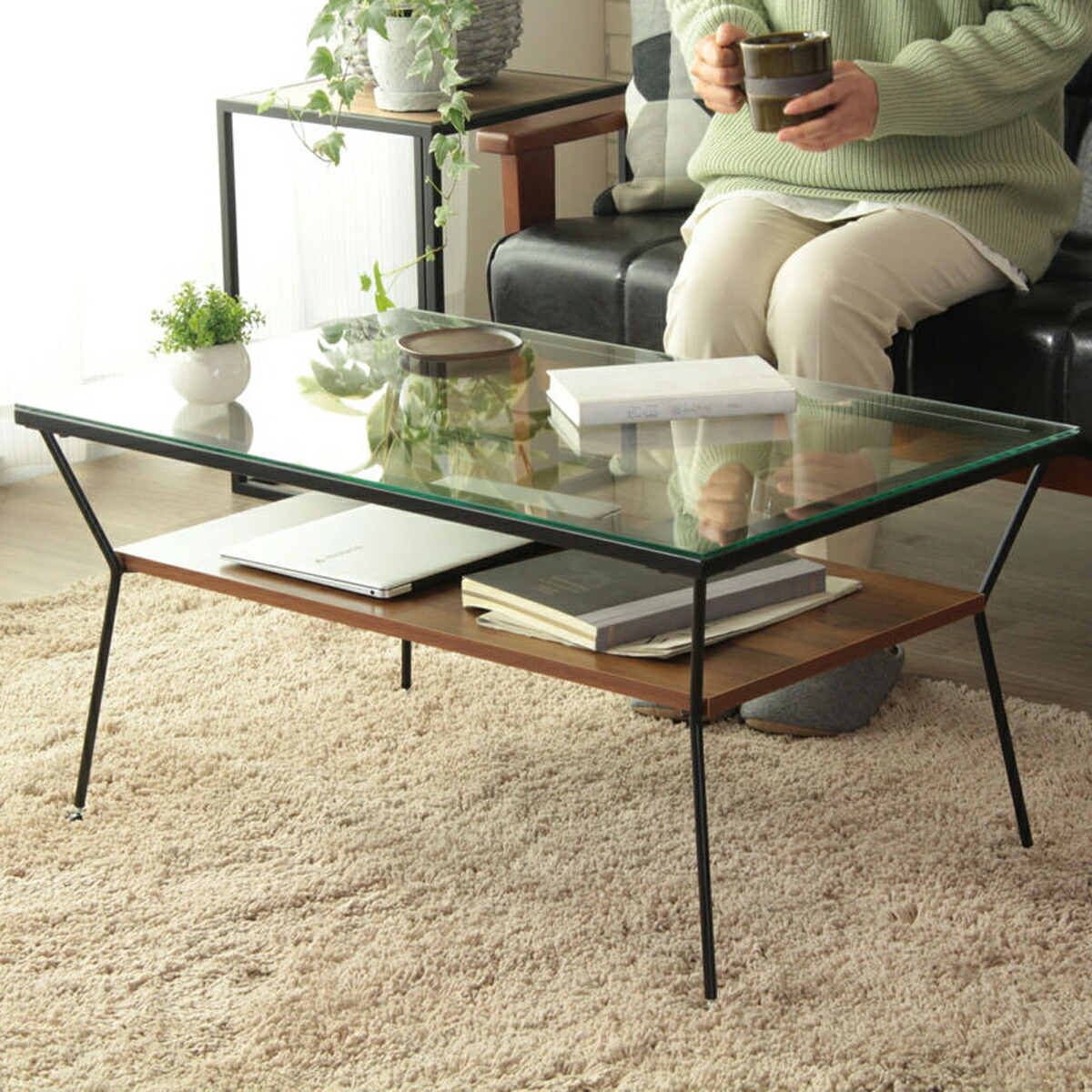 楽天市場】ガラステーブル W800 D500 H400 リビングテーブル つくえ 机