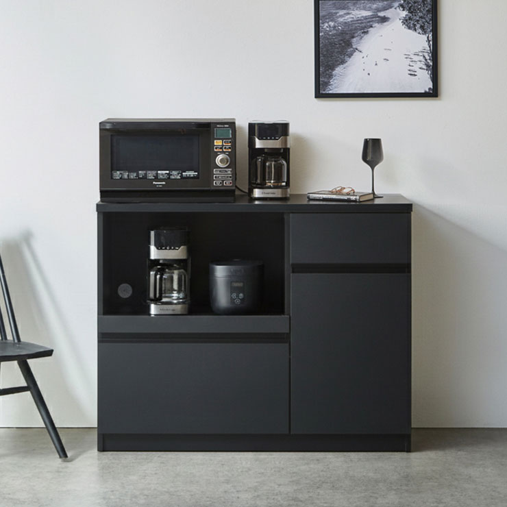 楽天市場】食器棚 大川家具 レンジ台 キッチンボード 完成品 キッチン