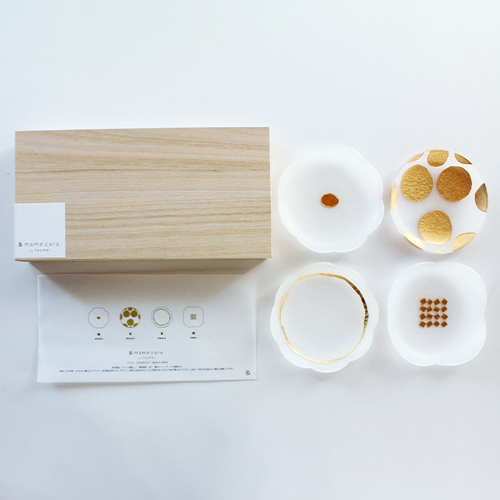楽天市場】toumei トウメイ 箔 mamezara 豆皿 木箱入り 4枚 セット