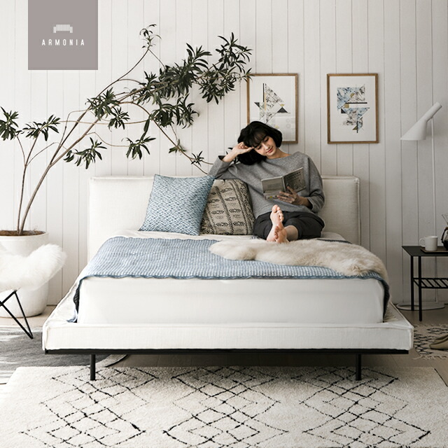 楽天市場】ローベッド ベッド ベッドフレーム ダブル ファブリック