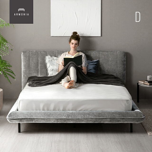 楽天市場】ベッド ベッドフレーム ダブルサイズ ベロア生地 Xebec