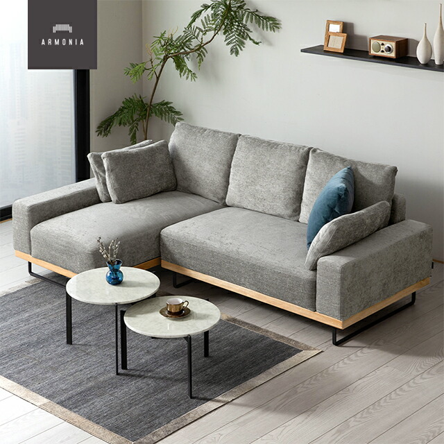 楽天市場】ソファ カウチソファ フルカバーリング 天然木 l字 カウチ