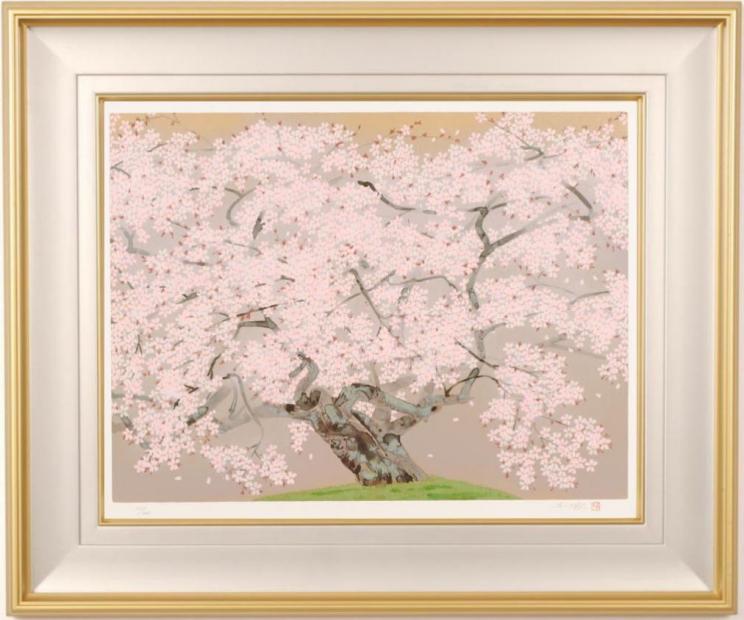 楽天市場】中島千波 春麗山桜 桜 絵画 和風 日本画家 シルクスクリーン