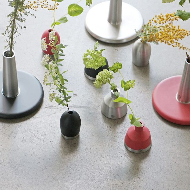 楽天市場】フラワーベース アルミベース マル シルバー Alx Vase Maru