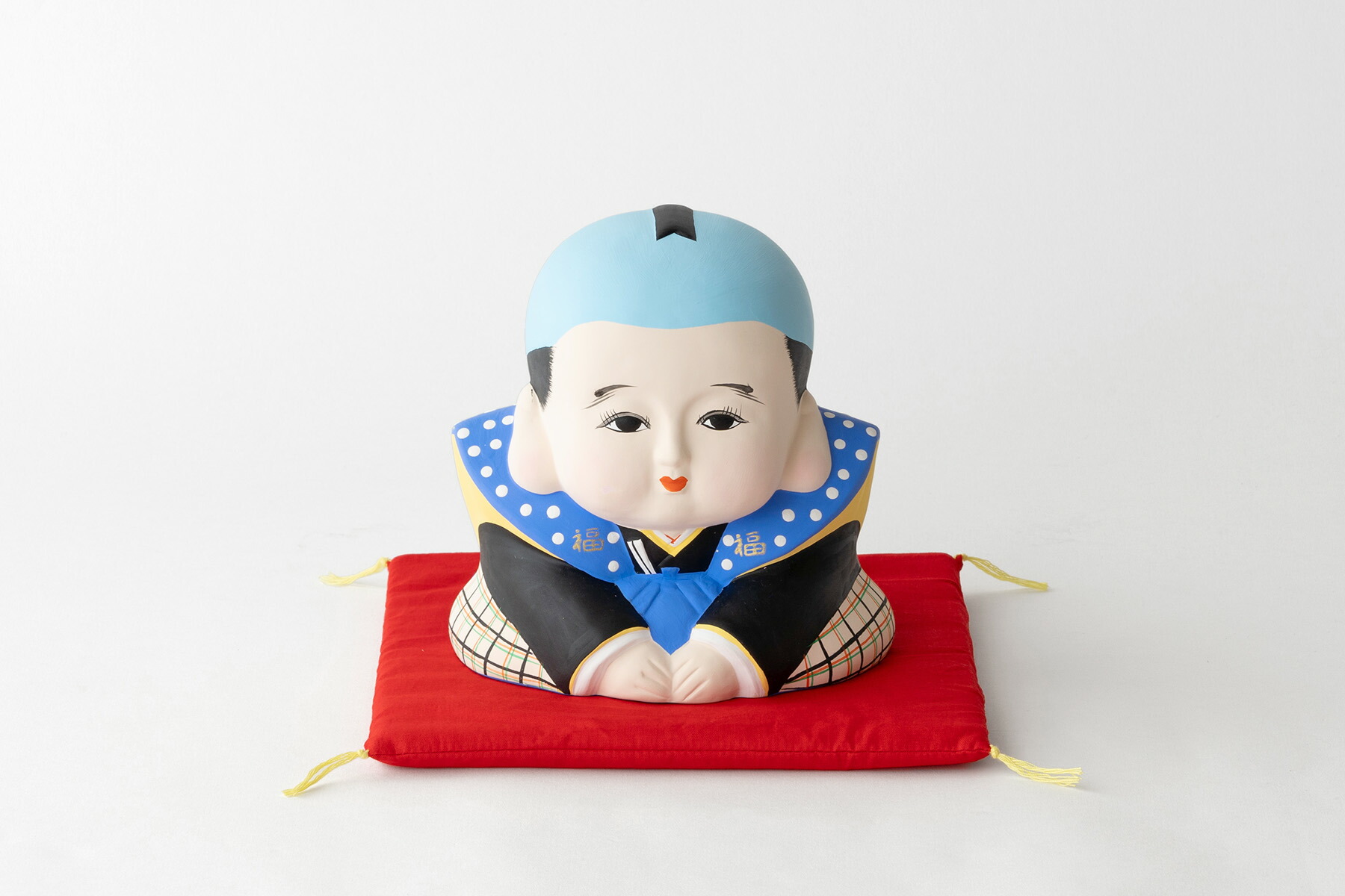 楽天市場】福助 座布団つき 大型 陶器製 レトロ 16センチ 伝統的 縁起