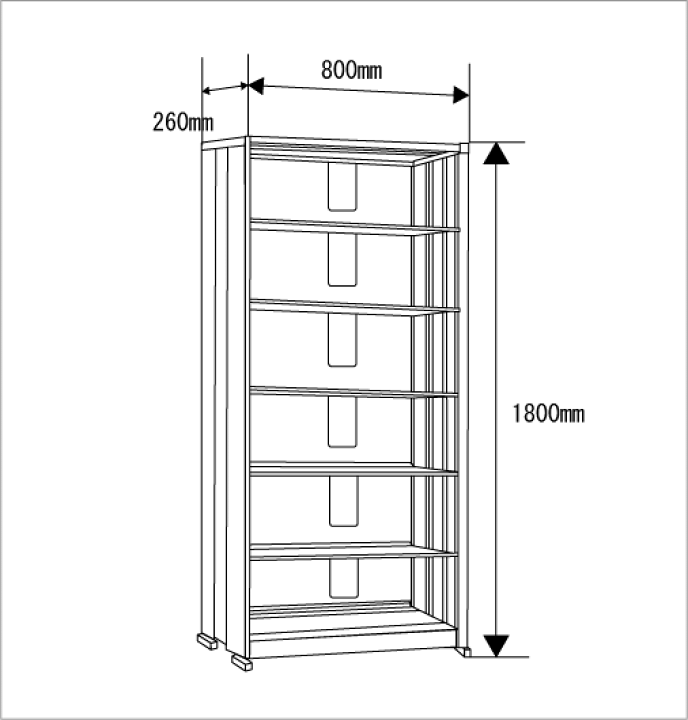 楽天市場】(即納) スチール本棚 クールラック1800 大型 [ブラック] 6段