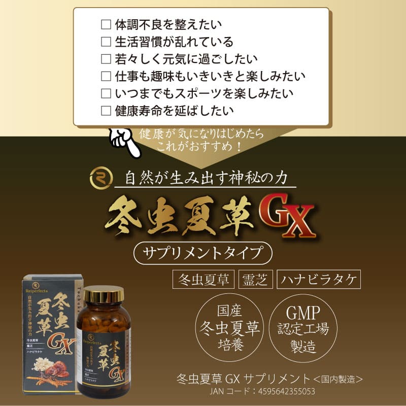 楽天市場】冬虫夏草GX（サプリメント） 約30日分 国内製造 ビタミンB群