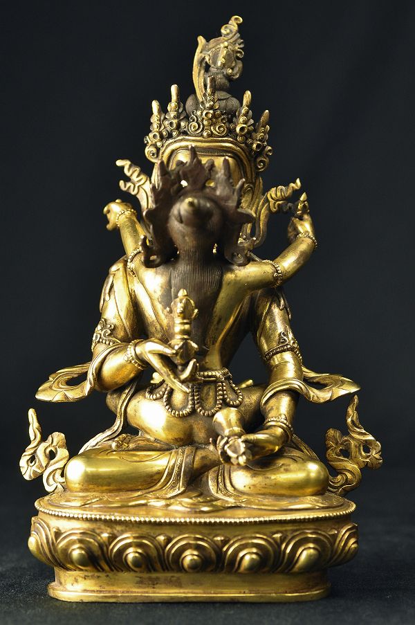 楽天市場】普賢歓喜仏 銅造鍍金 彫金仕上げ : 仏像仏画チベット美術卸