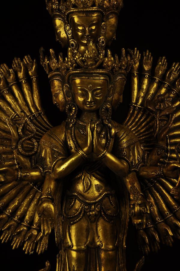 楽天市場】千手観音 銅造鍍金彫金仕上げ : 仏像仏画チベット美術卸の天竺堂