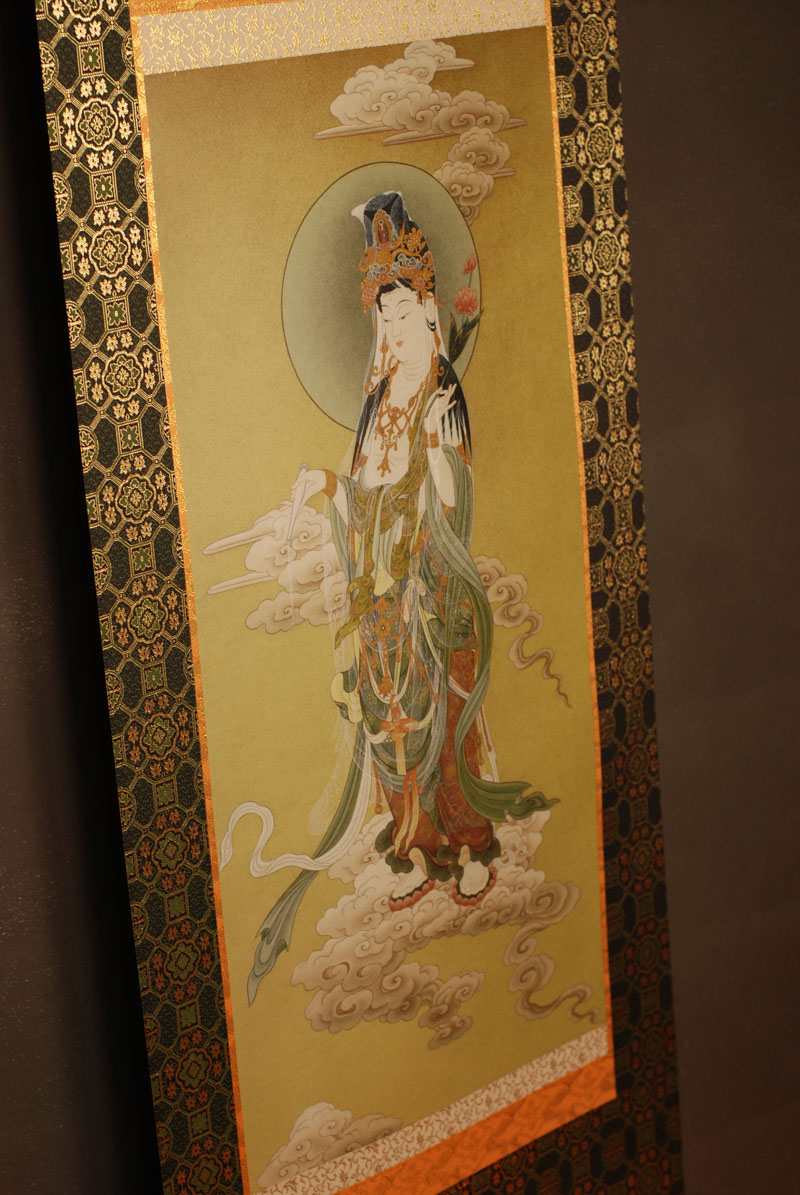 楽天市場】観音菩薩 仏画掛け軸（半切サイズ） : 仏像仏画チベット美術