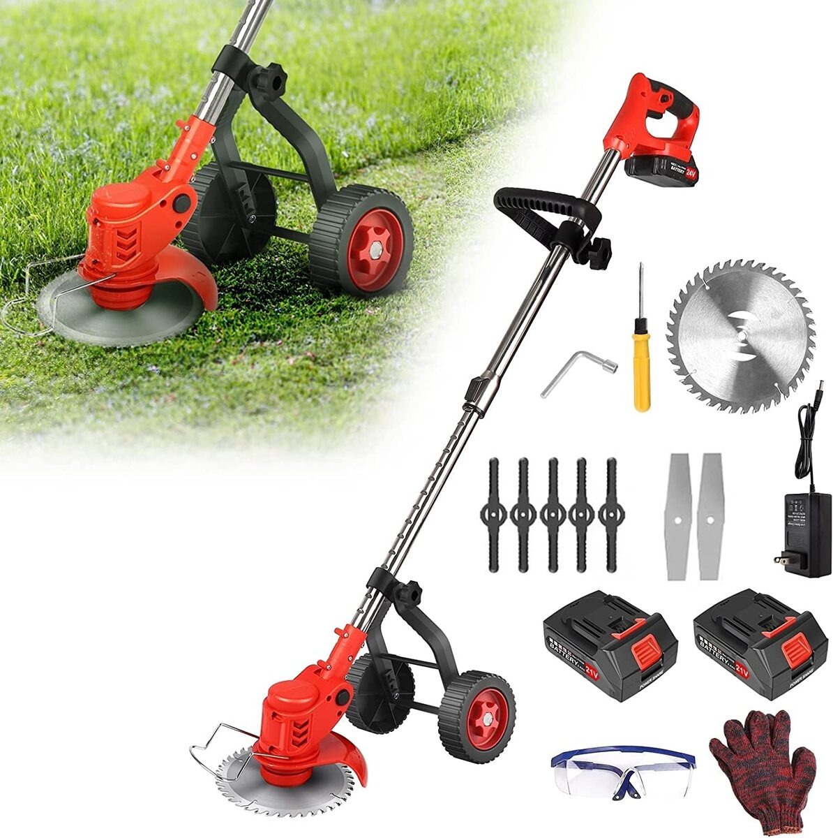 楽天市場】草刈り機 充電式 コードレス 草刈機 小型 軽量 替刃 3種類