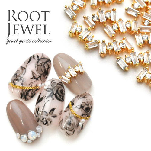 楽天市場】ビジュー 四角 ラウンド カーブ付き | ジェルネイル ネイル