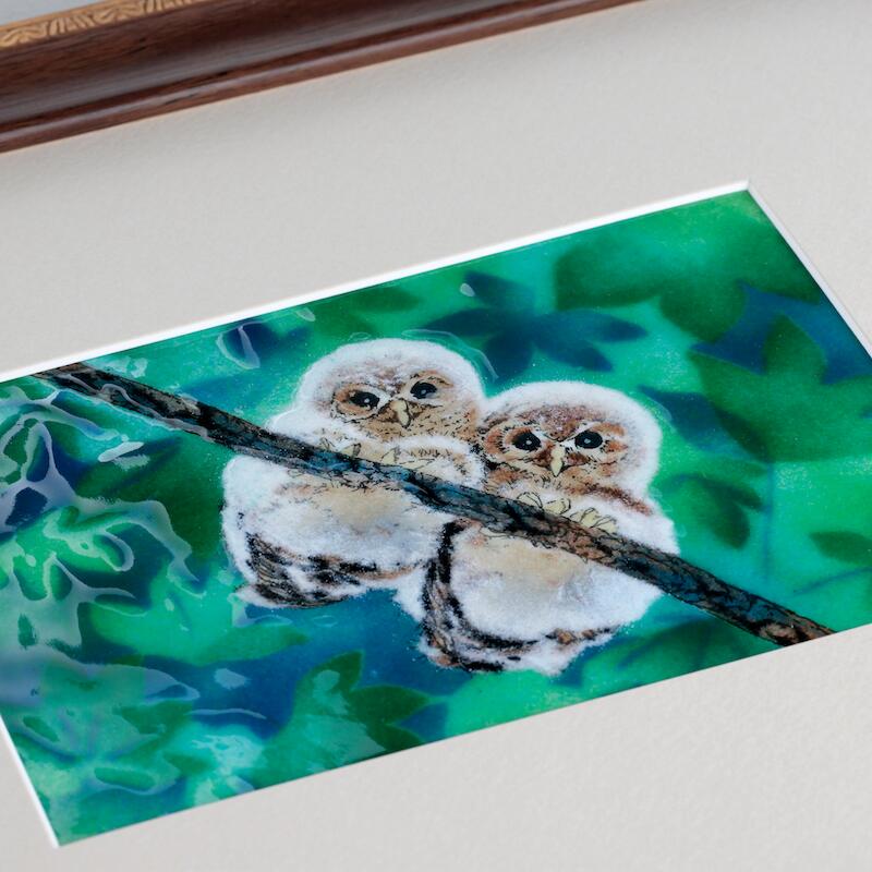 楽天市場】二羽のふくろう 七宝 七宝焼 額 アート アートフレーム 鳥