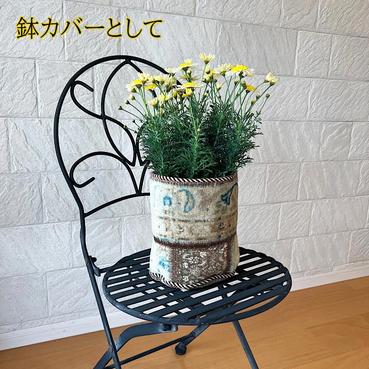 楽天市場】ナチュラルカラー トライバルラグ リメイク 鉢カバー 布鉢