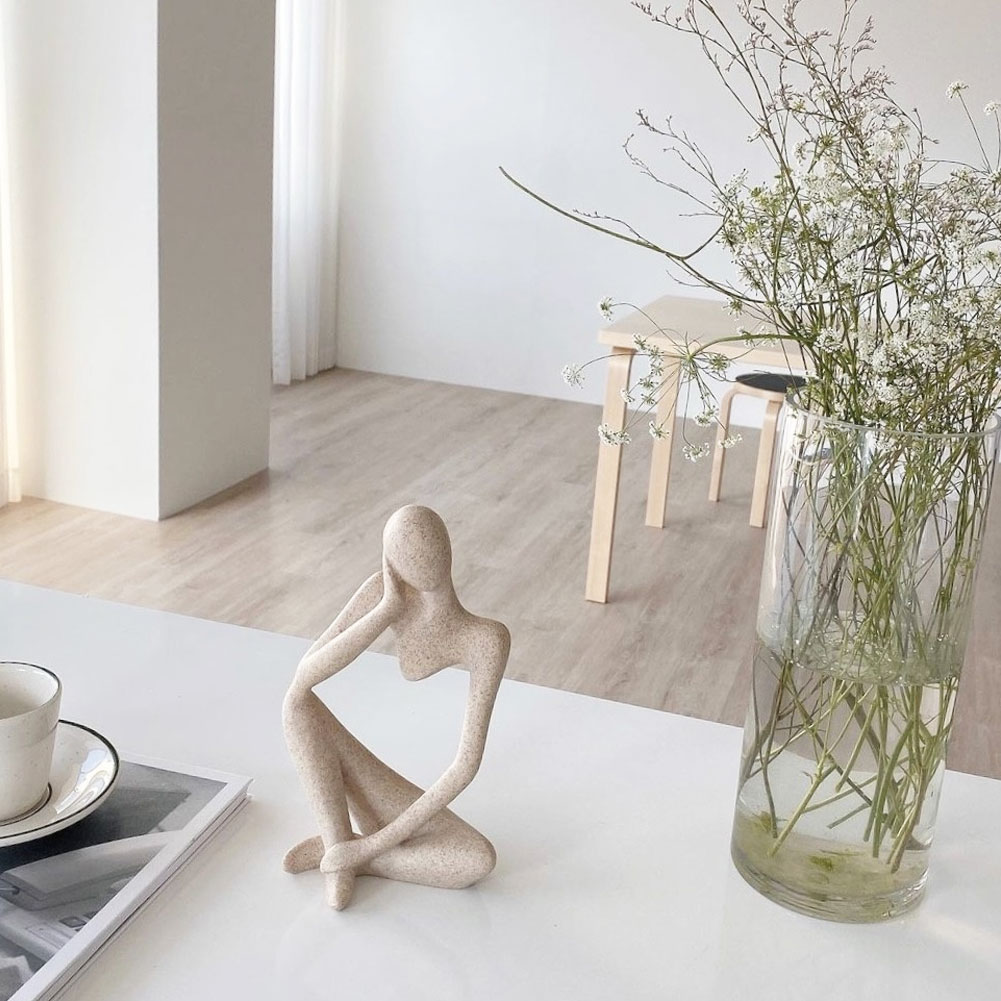 楽天市場】オブジェ 抽象彫刻 アート 砂岩 考える人 物思いに耽る 現代