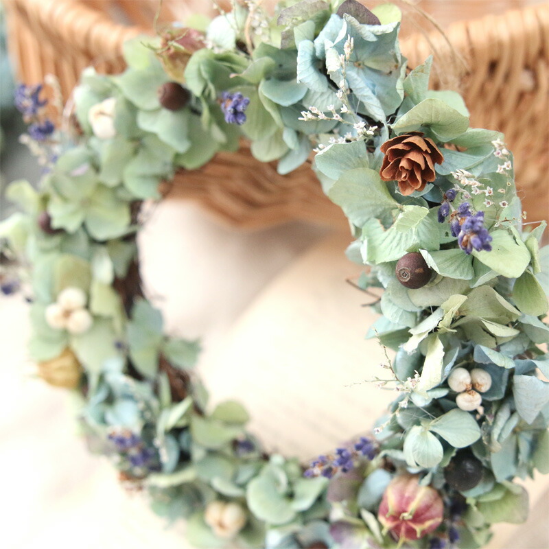 楽天市場】ドライフラワー あじさい リース 手作りキット アンティーク