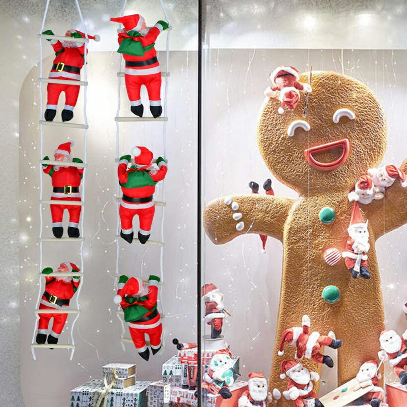 楽天市場】クリスマス はしごサンタ飾り(サンタ3体) クリスマスツリー