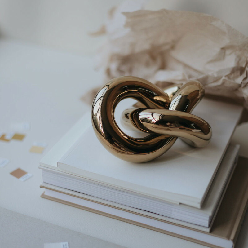 楽天市場】Cooee Design オブジェ Knot ゴールド S 11.5cm 結び目 置物
