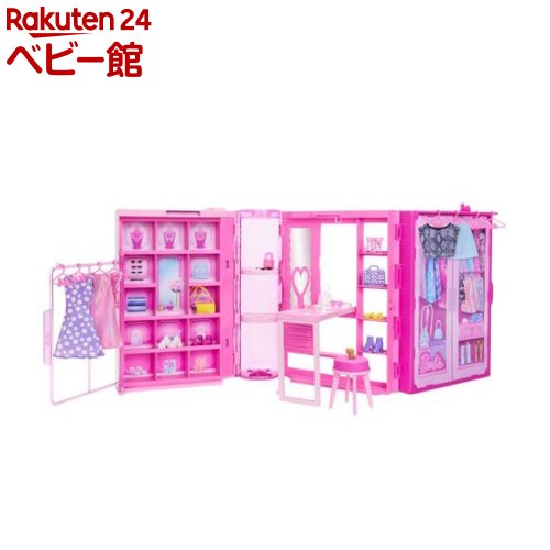 楽天市場】バービー おしゃれなピンクのドリームクローゼット ドール