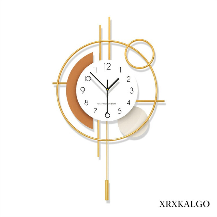 楽天市場】振り子時計 掛け時計 おしゃれ 静音 壁掛け時計 オレンジ