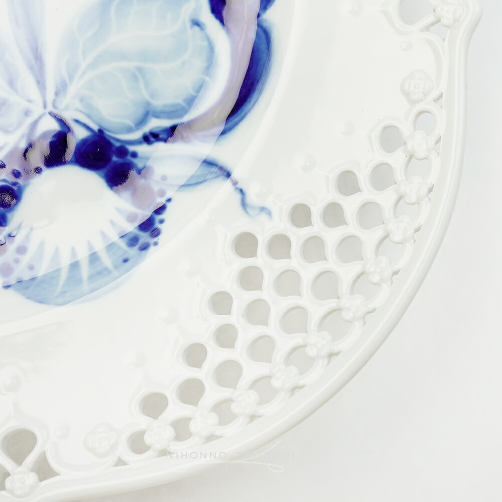 楽天市場】マイセン (Meissen) ブルーオーキッド レースプレート 24cm