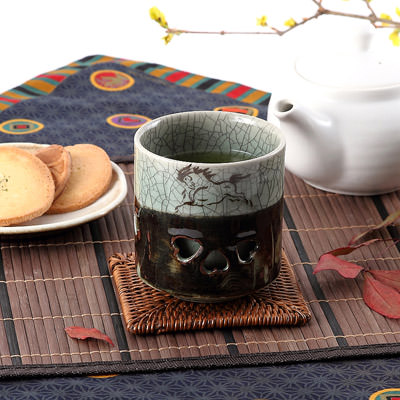 楽天市場】送料無料 縁起物「走り駒」をお洒落に〈 二重湯呑み 〉大堀