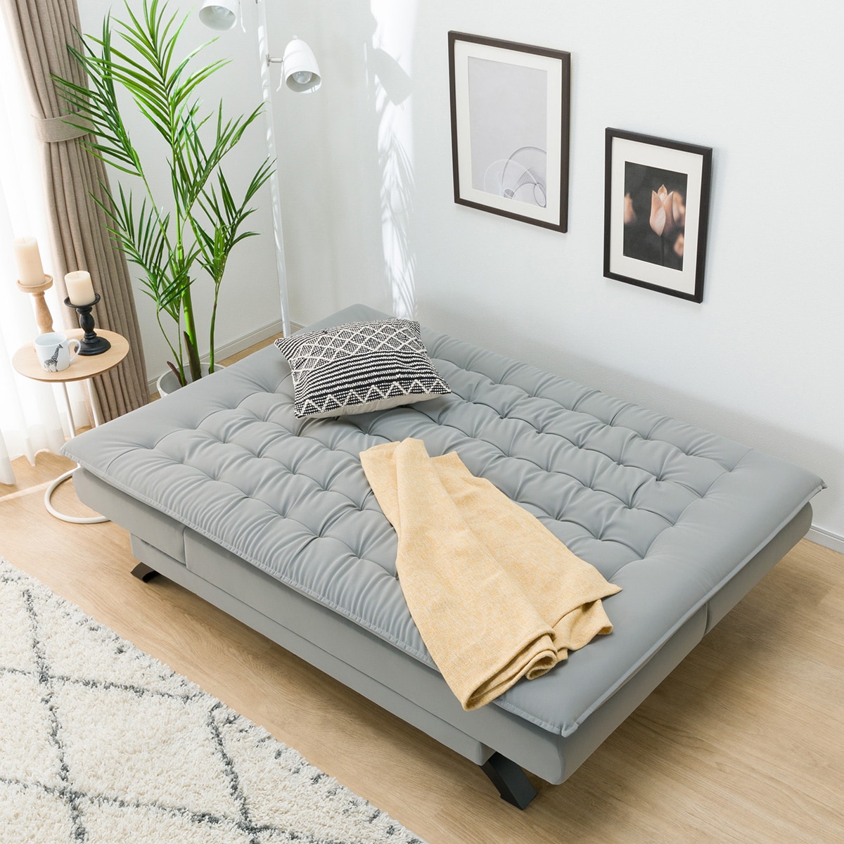 楽天市場】傷・汚れに強い合成皮革 2人掛けソファベッド(Nシールド