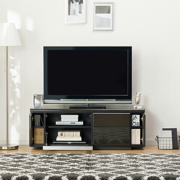 楽天市場】[幅125cm] 光沢のある木目模様が美しいローボード