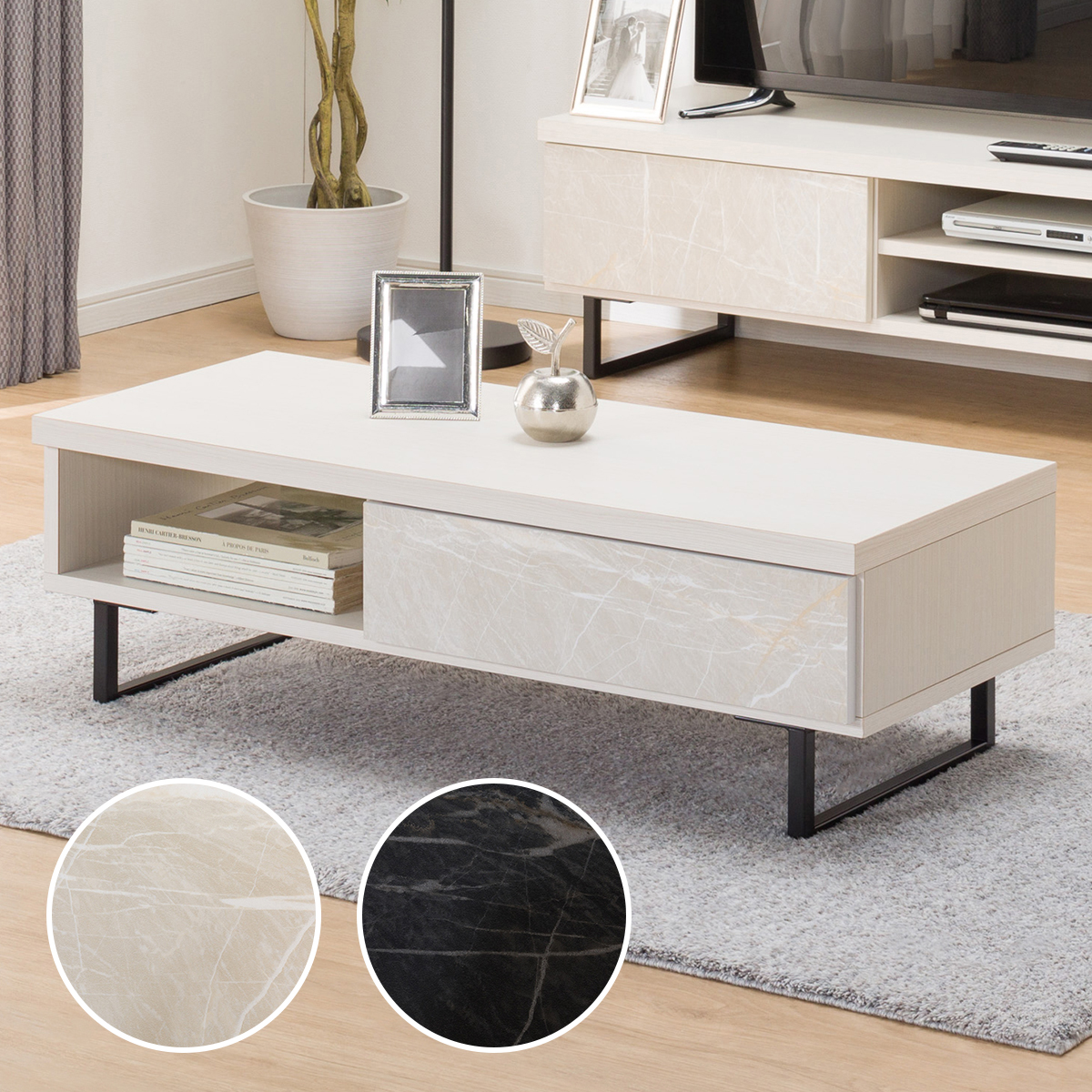 楽天市場】引き出しが大理石調のセンターテーブル ニトリ 【送料無料