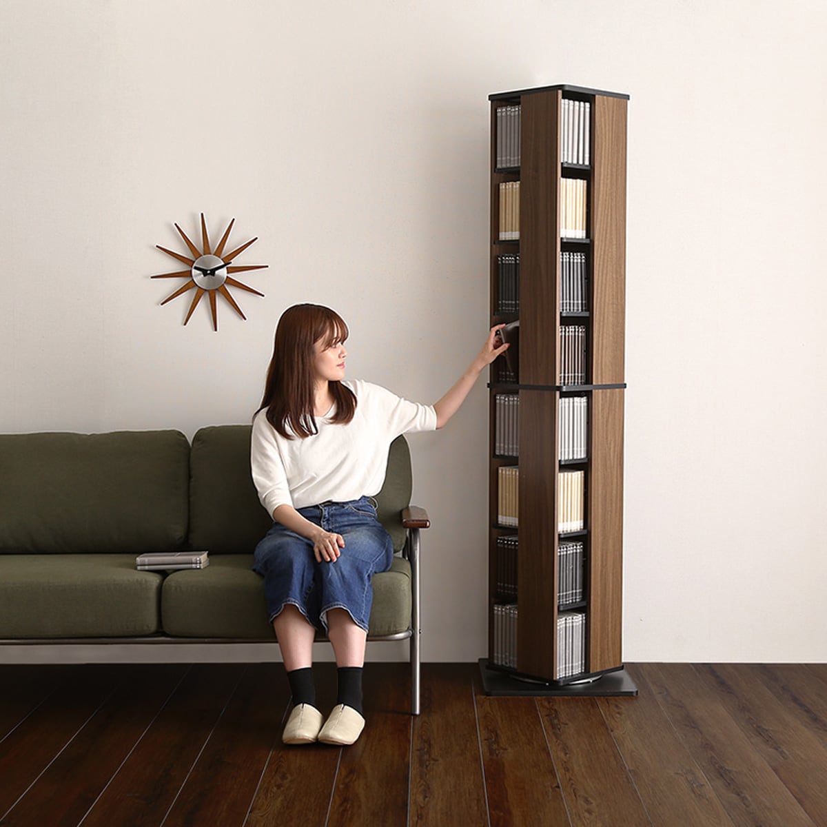 楽天市場】回転ブックラック8段 ニトリ メーカー直送・送料無料 【期間