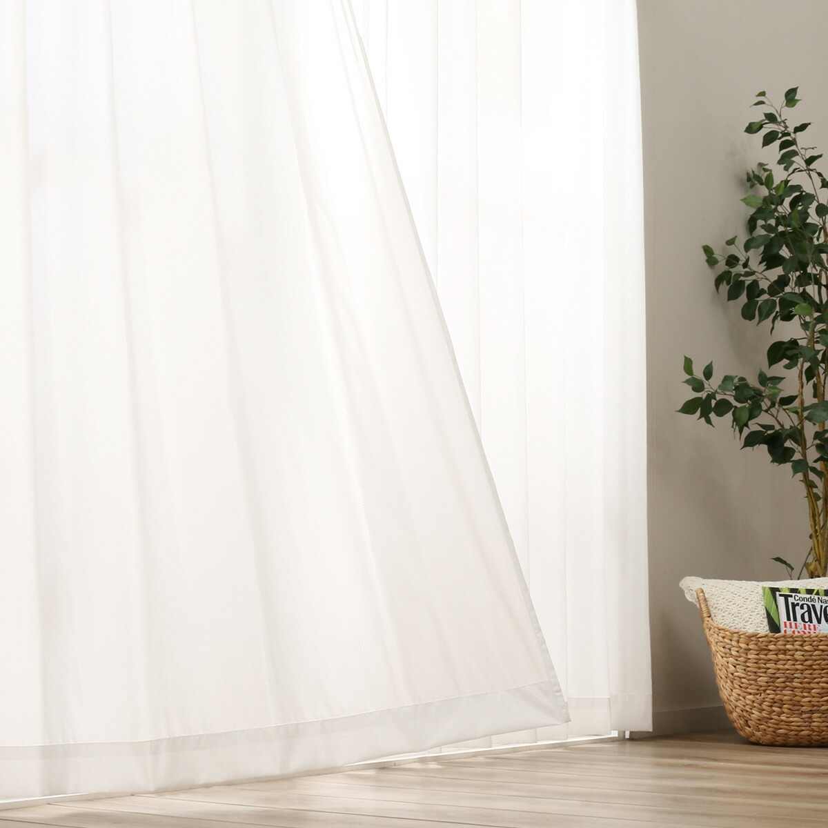 楽天市場】遮像・採光156サイズレースカーテン Nナチュレ(WV) ホワイト