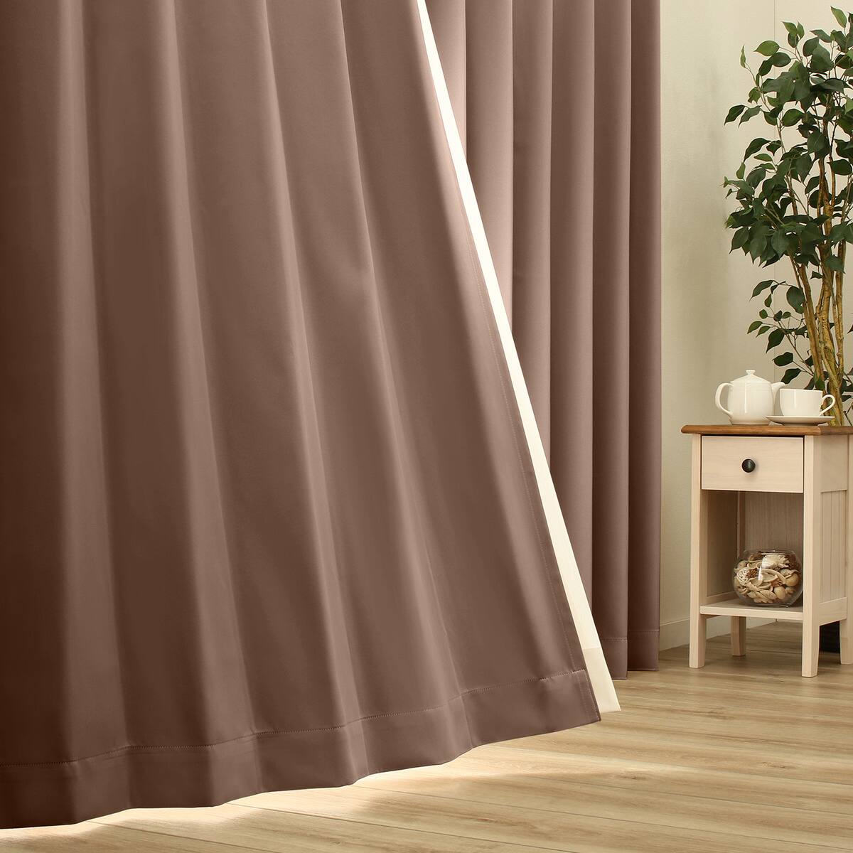 楽天市場】遮光1級・遮熱・防炎・156サイズ・44色カーテン ブラウン
