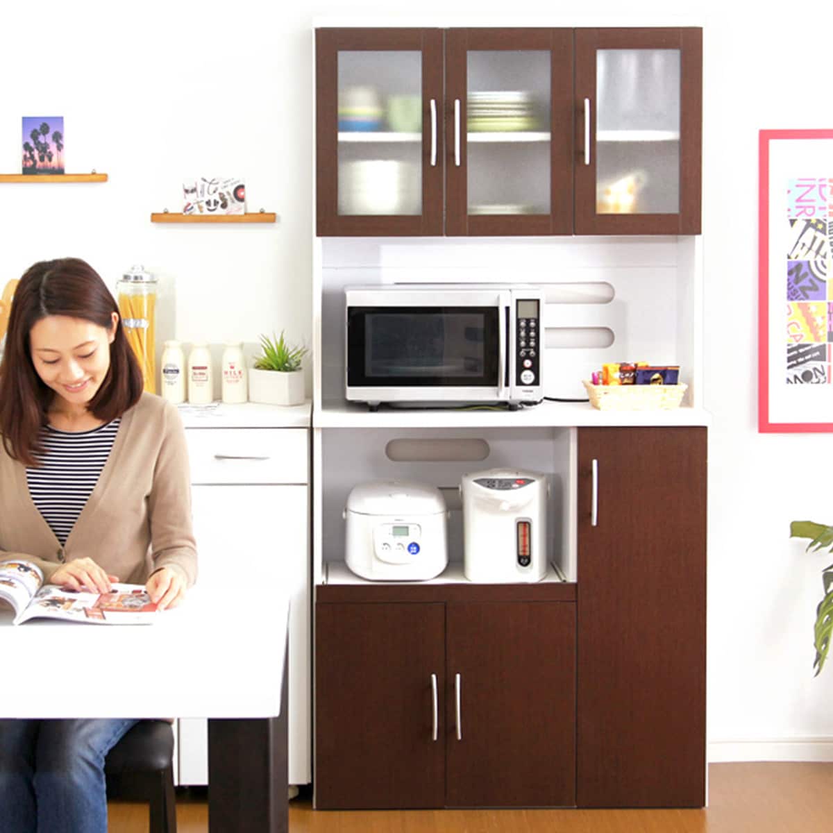 楽天市場】大容量収納キッチンボード （DBR） ニトリ メーカー直送