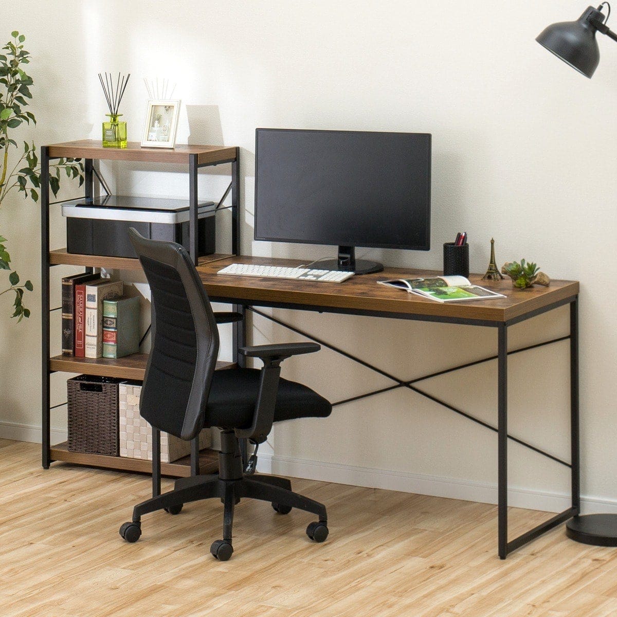 楽天市場】デスク＋シェルフセット(ステインSN01) ニトリ 【玄関先迄